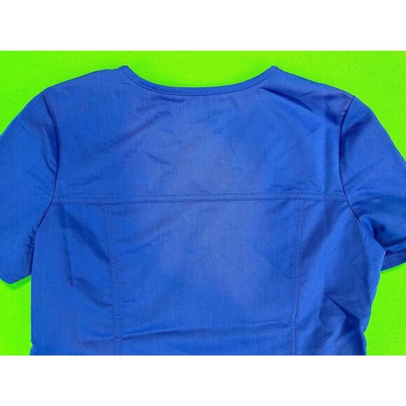 Scrubstar Ultimate Scrub Top Women’s Small Blue Short Sleeve Pockets - Picture 9 of 14